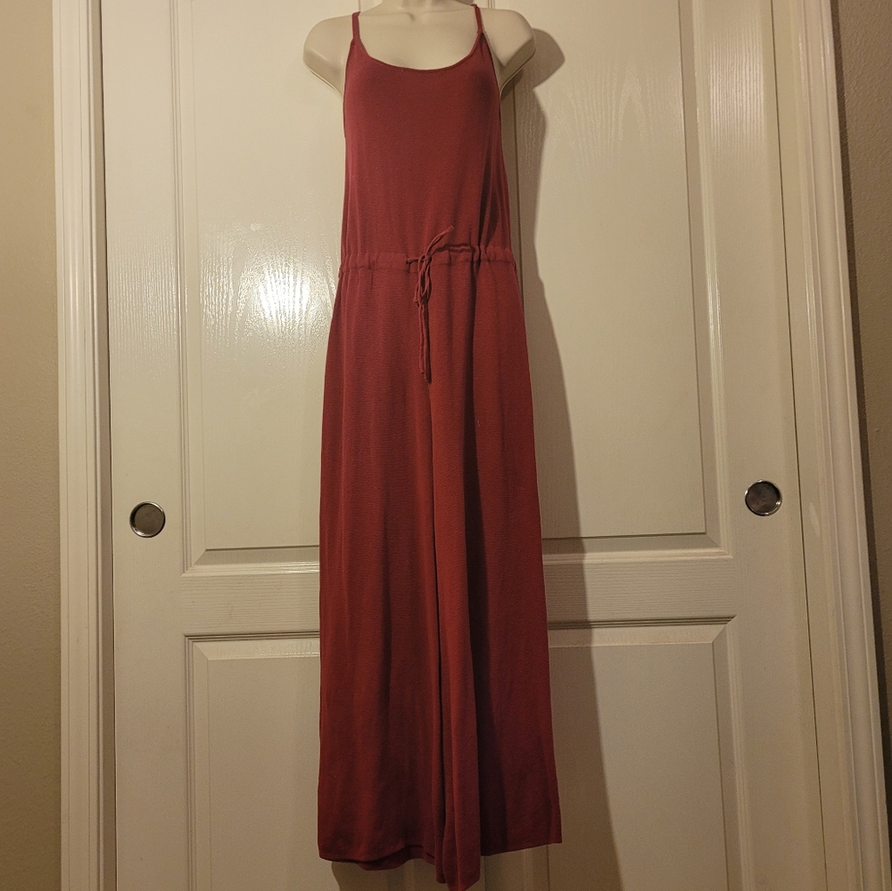 Lulu's Rust Red Spaghetti Strap Jumpsuit